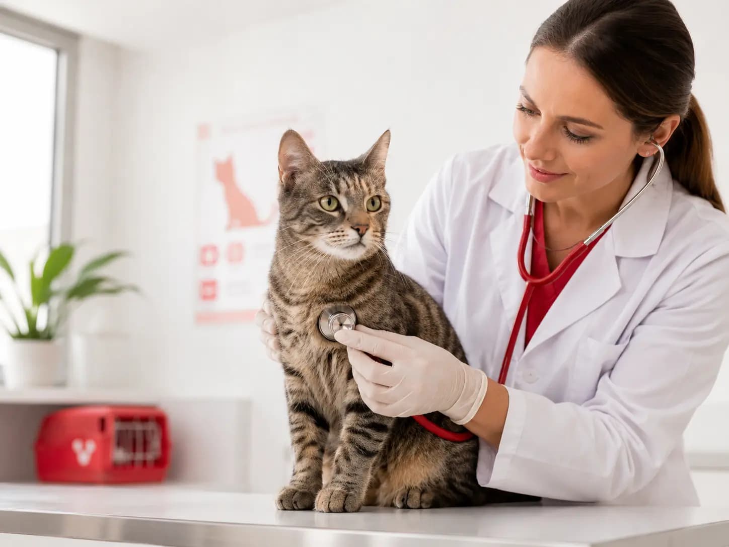 Adult cat getting veterinary care - VetLyf Adult Cat Plan